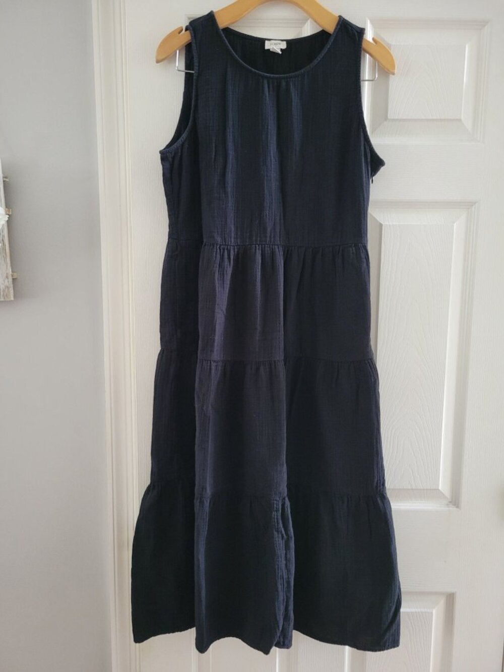 J. Crew Womens Black Gauze Tiered Maxi dress size 10 Whimsigoth Witchy